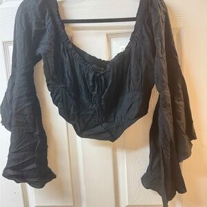 Urban Outfitters Black Flowy Blouse